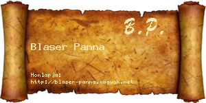 Blaser Panna névjegykártya